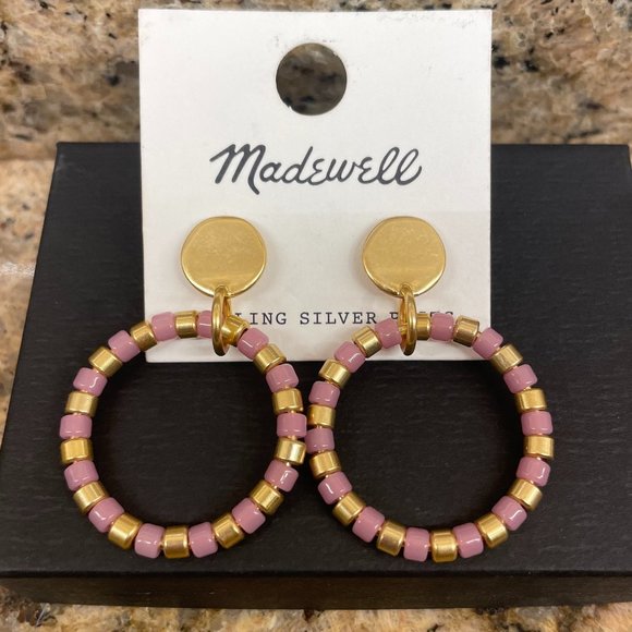 Madewell Jewelry - Madewell Pink & Gold Earrings